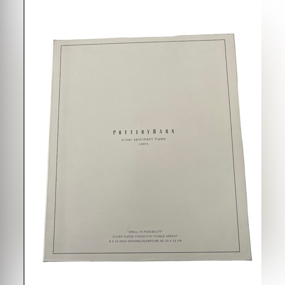 Pottery barn silver sentiment frame dwell in possibility New - Picture 2 of 3